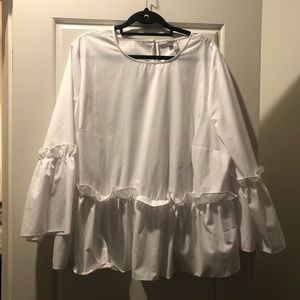 ASOS Bell Sleeve Peplum Blouse